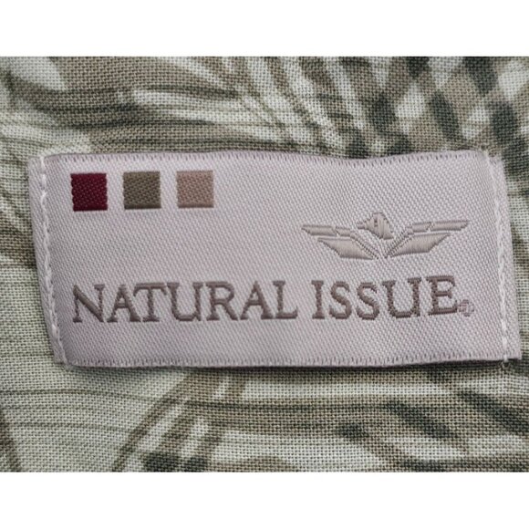 Natural Issue Mens Green Leaf Pattern Short Sleeve Shirt XL Vacation Travel - Picture 4 of 5